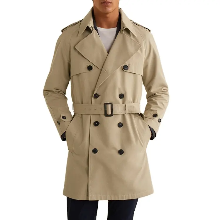 Men Autumn Trench Coat Men Classic Double Breasted Long Jacket British Style Overcoats Business Wear Trench Coat for Men