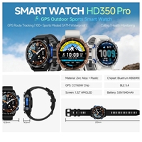 Reloj Deportivo para Exteriores Factory H350pro AMOLED con Llamadas, Monitor de Ritmo Cardíaco, Rastreador de Actividad Física, Monitor de Sueño, Brújula, Altímetro, 5-10 Días de Autonomía