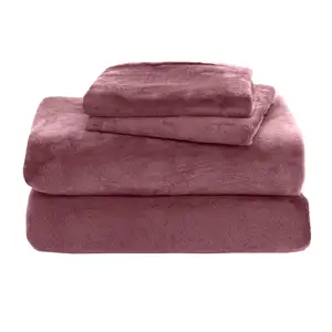 Rose Luxe Zachte 4-delige Fluweel Pluche Flanellen Sheet Set Premium Kwaliteit Fleece Diepe Kussensloop Flat Sheet