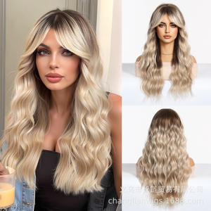 Women's None Lace Full Head Wig Long <strong>Hair</strong> Water Wave Curls High Temperature Synthetic Fiber - Product Image 3