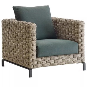 Sillón de Ratán para Exteriores, Estructura de Aleación de Aluminio, Diseño Minimalista, Muebles de Jardín Duraderos, Resistentes al Agua y a los Rayos UV - Product Image 1