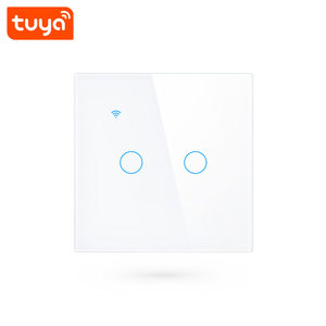 Interruptor de Luz Táctil WiFi Inteligente Tuya de 2 Canales para UE, Control Remoto, Funciona con <span class=keywords><strong>Alexa</strong></span>, Línea Neutra/Sin Línea Neutra Opcional PST-TY-E2 - Product Image 1