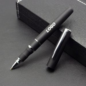 Custom Logo Metal <b>Gel</b> Ink Pen with Soft Rubber Grip for Business Promotions and Corporate Gifts - Product Image 1