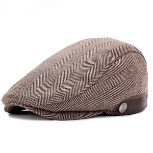 Vente en gros Casquette plate doublée matelassée personnalisée pour hommes Casquettes à oreillettes invisibles Couvre-<span class=keywords><strong>oreille</strong></span> chaud Béret Gavroche Chapeaux Gatsby Chevrons - Product Image 5