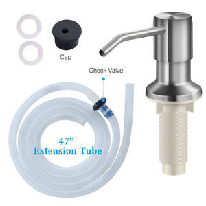 Dispensador de jabón de espuma para baño, bomba de botella negra, fregadero de cocina, juego de dispensador de jabón a presión manual, Kit de tubo de silicona con cabeza de acero inoxidable - Product Image 5