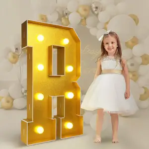 3ft Gouden Feesttent Oplichten Letters Voor Verjaardag Gouden Feestdecoraties Grote Gouden Feesttentletters