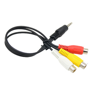 อะแดปเตอร์สายเคเบิล AV ขนาด 3.5 มม. ชายต่อ 3Rca หญิงสำหรับกล่องรับสัญญาณทีวีการเชื่อมต่อเสียงวิดีโอ - Product Image 3