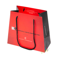 Bolsa de Cartón Mate Roja y Negra de Lujo, Ecológica y Reciclable, con Logotipo Personalizado, para Cosméticos, con Asa de Cuerda de Algodón Negra
