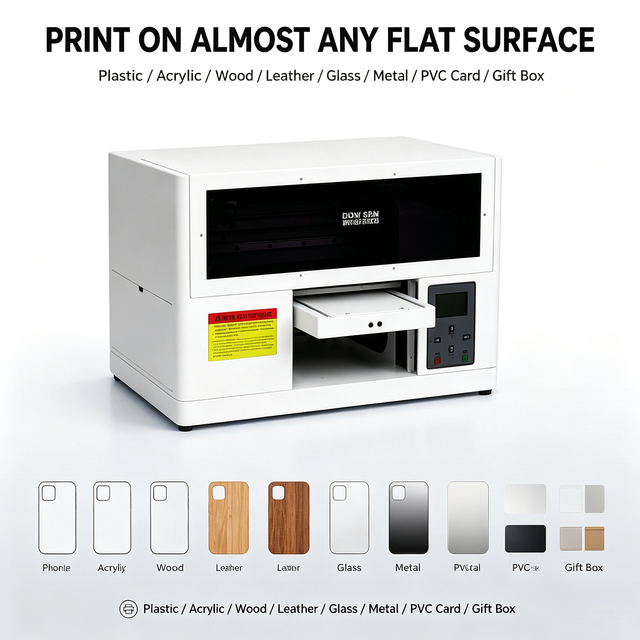 A4 Small Size Desktop UV Flatbed Printer XP600 F1080 for Phone Case Cup Gift Shop SOHO Business UV DTF Printing