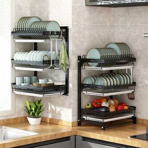 3-Layer Bowl <b>Dish</b> Metal <b>Rack</b> Sink Organizer Hanging Organizer Over Sink <b>Dish</b> Drying <b>Rack</b> Kitchen - Product Image 3
