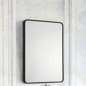 Grande <span class=keywords><strong>Specchio</strong></span> da <span class=keywords><strong>Bagno</strong></span> Rettangolare Nero 90x60cm, Montato a Parete, <span class=keywords><strong>Cornice</strong></span> in Metallo Spessa e Moderna, <span class=keywords><strong>Specchio</strong></span> Decorativo Sospeso - Product Image 1