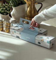 Boîte à dessert personnalisée de luxe à toucher doux, boîtes à bonbons pour enfants, boîtes à biscuits en carton rigide faites à la main, boîtes à bonbons du Ramadan