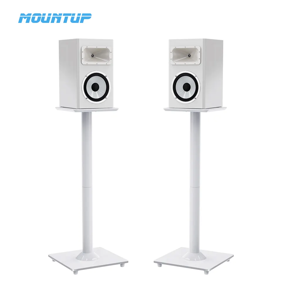 MOUNTUP Universal Speaker berdiri pasangan 31 "tinggi lantai Speaker berdiri Putih Hitam tahan hingga 22LBS/10KG