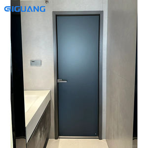 QIGUANG salle de bain intérieure moderne cadre étroit battant intérieur en aluminium porte battante en verre prix - Product Image 1