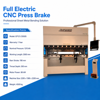Prensa Plegadora CNC Eléctrica Completa EP121/2000S 1210kN con Servomotor Dual y Controlador SCS700 para Metal