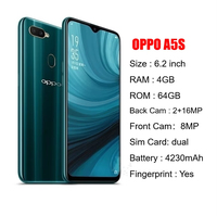 Teléfono Móvil OPPO A7 Nuevo al por Mayor, 4+64GB, 6.2 Pulgadas, LTE 4G, Doble SIM, Desbloqueado, Smartphone Android, Compatible con Inglés y Francés