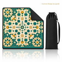 Tapis de Mahjong en Jacquard de Luxe Moderne avec Bordures Renforcées et Sac de Rangement – OEM, Marque Privée, Image Personnalisée Disponible, Vente en Gros pour le Poker