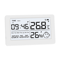 LX8115 Thermomètre numérique intelligent Hygromètre avec port USB Grand écran Affichage de la date et de l'heure Bureau à domicile Chambre de bébé Calendrier Horloge