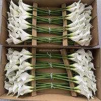 B-668 Bouquet de fleurs de haute qualité pour la fête des mères, fleurs artificielles en lys naturels au toucher réel, tige unique, grands lys blancs