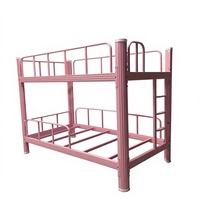 Lit superposé double en métal facile à assembler pour travailleurs, vente en gros d'usine, prix abordable, mobilier métallique tendance pour les internats scolaires