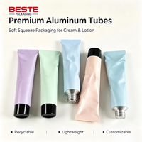 Tube cosmétique pliable en aluminium avec bouchon à vis, tube métallique écologique pour crème pour le visage, crème pour les yeux, dentifrice, emballage métallique