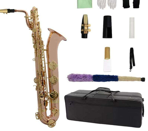 Saxofón Upper Bass Drop E Key, Latón con Acabado Lacado Dorado, JSBS-230, <span class=keywords><strong>Instrumento</strong></span> <span class=keywords><strong>de</strong></span> <span class=keywords><strong>Viento</strong></span> Profesional para Música Occidental - Product Image 1