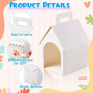 Scatole <span class=keywords><strong>Regalo</strong></span> per Feste a Tema Cane, a Forma di Cuccia Bianca, con Fori, Pieghevoli con Manico, per Cuccioli, Adozione di Animali, Bambini - Product Image 3