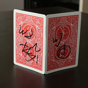 Tenir la main tours <span class=keywords><strong>de</strong></span> <span class=keywords><strong>magie</strong></span> deux cartes signées connectées en une carte Magia romantique gros plan lllusions Gimmicks accessoires <span class=keywords><strong>de</strong></span> mentalisme - Product Image 5