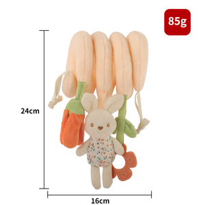 <span class=keywords><strong>Jouet</strong></span> en <span class=keywords><strong>spirale</strong></span> pour berceau de bébé suspendu en polaire douce écologique avec peluche lapin et anneau de dentition pour <span class=keywords><strong>poussette</strong></span> et siège d'auto Mobiles d'activité - Product Image 3