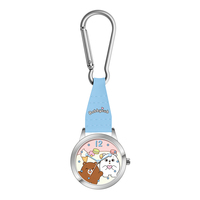 Montre de poche à quartz 2026 Virtue Cute Bobbycub Bear avec mousqueton, boîtier en alliage 32 mm, cadeau pour enfants