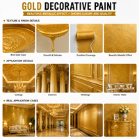 Peinture liquide à base d'eau effet feuille d'or, haute brillance, pailletée, métallisée, décorative pour la décoration intérieure