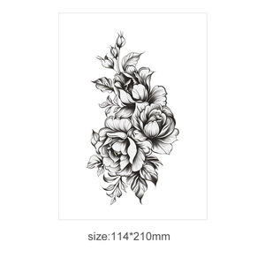 Tatuaje Temporal de Rosa Negra, Adhesivo Impermeable Impreso en Papel para Cara, Brazo, Pierna, Arte Corporal, Uso Profesional - Product Image 6