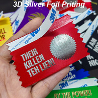 Ruban personnalisé assorti avec logo, 75*50mm, ruban polyester auto-adhésif en feuille d'or/argent/rouge 3D pour les expositions et les événements