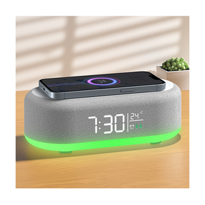 6-in-1 đa chức năng 15W sạc không dây điện thoại sạc nhanh Dock với Bluetooth Loa bàn RGB đêm đèn - Product Image 1