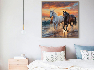 Decorazione per la casa 5D pittura diamantata corsa cavallo con perline a puntini pieni tessuto stampato pietra preziosa <span class=keywords><strong>arte</strong></span> - Product Image 2