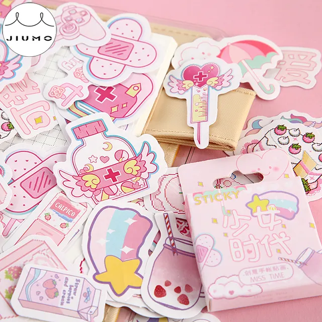 46Pcs/box Cute Diary Stickers Scrapbooking Girl Generation Series Planner Japanese Kawaii Decorative Stationery Sticker