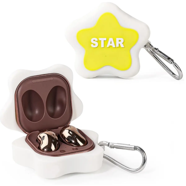 Custom 3D Cartoon Stars Design Rubber Silicone Protective Earphone Ear Bud Cover Case for Samsung Galaxy Buds 2 Pro Live FE Case