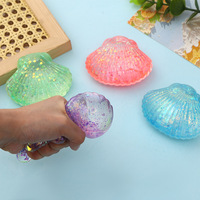 Jouet à presser en caoutchouc en forme de coquillage, animal marin créatif, balle anti-stress, gadget de décompression amusant pour enfants, emballage en boîte colorée, nouveauté