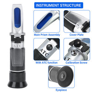 Kualitas Tinggi 3 In 1 Hand Held Grape & Alkohol <span class=keywords><strong>Refractometer</strong></span> untuk Para Pembuat Anggur Memiliki Tiga Timbangan (0-25% Vol , 0-40% Brix,0-22Baume) - Product Image 5