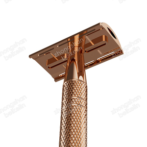 BEIKELIN <span class=keywords><strong>rasoir</strong></span> de <span class=keywords><strong>toilettage</strong></span> de haute qualité manche en métal or rose <span class=keywords><strong>rasoir</strong></span> de sécurité à double tranchant - Product Image 3