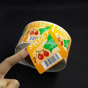 Rollo de Pegatinas Pequeñas Individuales Coloridas de 1.5 Pulgadas, Pegatinas de Frutas Adhesivas de Vinilo - Product Image 1