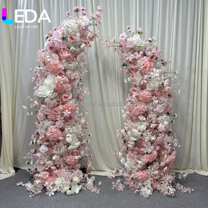 Guirlande florale fuchsia de haute qualité LEDA, fleurs en arc rose vif pour mariage, fête, décoration intérieure, vente en gros - Product Image 6