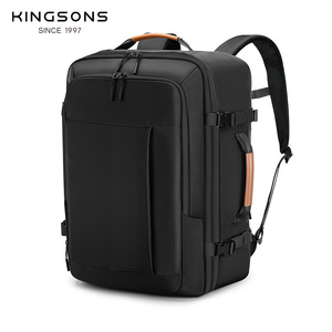 Kingsons Business Travel Backpack 20-35L Durable Polyester Black Gray Solid Color With Organizer For Work And Trip - Product Image 5
