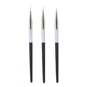 Lot de 3 pinceaux fins pour nail art à manche noir en poils synthétiques, stylos de précision en plastique avec emballage carte en papier - Product Image 5