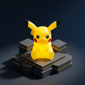 pokemon Pikaed LED Touch Control Warm White <b>Mood</b> <b>Light</b> 120x155mm Korean USB Battery Kids Bathroom Night <b>Light</b> Bulk Distributor - Product Image 2