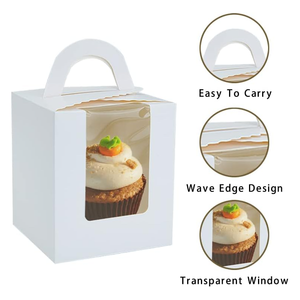 Fiesta Postre Embalaje exterior Rectángulo Pastel Donut Papel Caja plegable Personalización Regalo Postre Caja Embalaje con lazo - Product Image 5