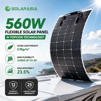 Panneaux solaires flexibles ultra-minces 550W 560W 580W monocristallins IP68, panneau solaire photovoltaïque flexible pour toit de voiture