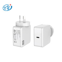 GaN 65w Adaptateur secteur AUS Plug 3 Ports QC 3.0 PPS Type-C Pd Chargeurs de voyage pour téléphone portable 65W Gan Charger