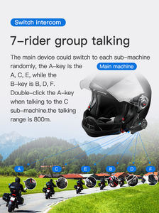 Casco de motocicleta Bluetooth Headset <span class=keywords><strong>EJEAS</strong></span> <span class=keywords><strong>Q7</strong></span> para 7 Riders Toggle Intercom con función FM - Product Image 5