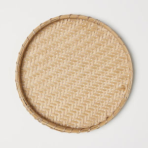 Plateaux en bambou faits à la main, plateaux de service décoratifs faits à la main, plats, plateaux ronds, panier de décoration - Product Image 1